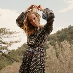 Doen Willow Silk Maxi Boho Dress, XS